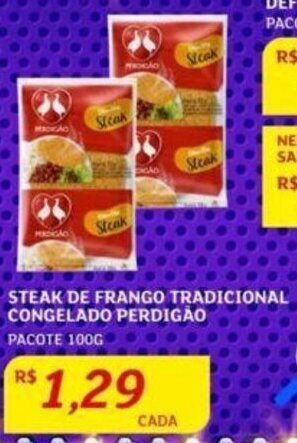 Assaí Atacadista STEAK DE FRANGO TRADICIONAL CONGELADO PERDIGÃO PACOTE 100G oferta