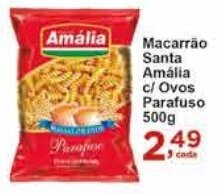 Rossi Supermercado Macarrão Santa Amália c/ Ovos Parafuso 500g oferta