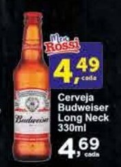 Rossi Supermercado Cerveja Budweiser Long Neck 330ml oferta