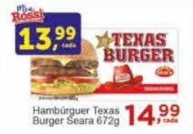 Rossi Supermercado Hambúrguer Texas Burger Seara 672g oferta