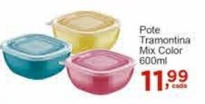 Rossi Supermercado Pote Tramontina Mix Color 600ml oferta