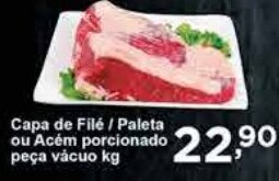 Rossi Supermercado Capa de Filé / Paleta ou Acém porcionado peça vácuo kg oferta
