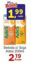Rossi Supermercado Bebida c/ Soja Ades 200ml oferta