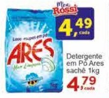 Rossi Supermercado Detergente em Po Ares saché 1kg oferta
