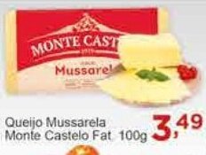 Rossi Supermercado Queijo Mussarela Monte Castelo Fat 100g oferta