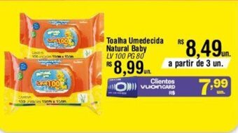 Fort Atacadista Toalha Umedecida Natural Baby LV 100 PG 80 oferta