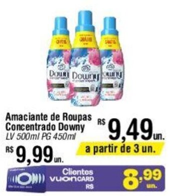 Fort Atacadista Amaciante de Roupas Concentrado Downy un. LV 500ml PG 450ml oferta