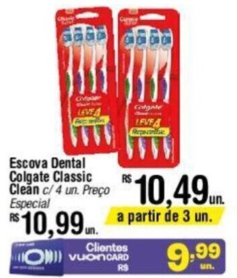 Fort Atacadista Escova Dental Colgate Classic Clean c/4 un. Preço Especial oferta