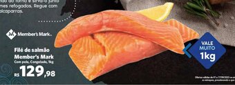 Sam's Club Filé de salmão Member's Mark Com pele, Congelado, 1kg oferta