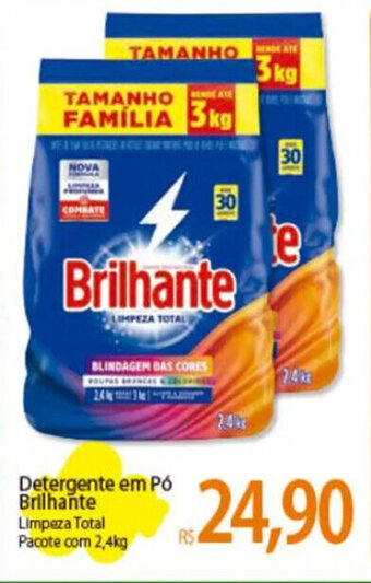 Atacadão Detergente em Pó Brilhante Limpeza Total Pacote com 2,4kg oferta