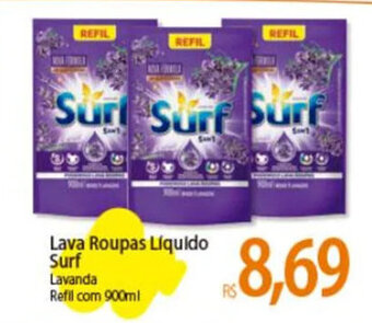 Atacadão Lava Roupas Líquido Surf Lavanda Refil com 900ml oferta
