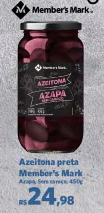 Sam's Club Azeitona preta Member's Mark Azapa, Sem caroço, 450g oferta