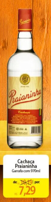 Atacadão Cachaça Praianinha Garrafa com 970ml oferta