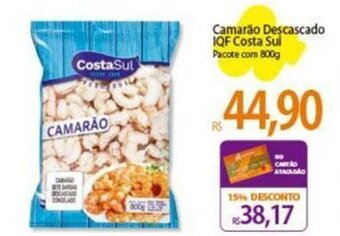 Atacadão Camarão Descascado IQF Costa Sul Pacote com 800g oferta