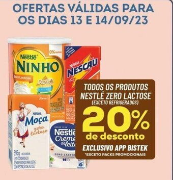 Bistek Supermercados TODOS OS PRODUTOS NESTLÉ ZERO LACTOSE oferta