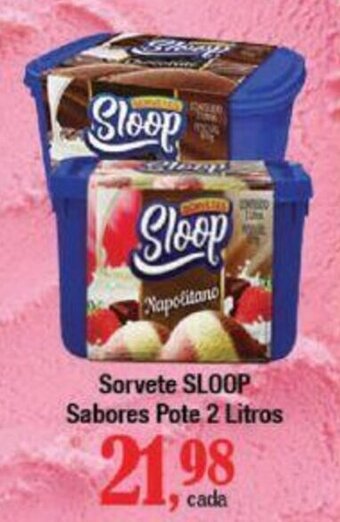 Supermercados Unidos Sorvete SLOOP Sabores Pote 2 Litros oferta