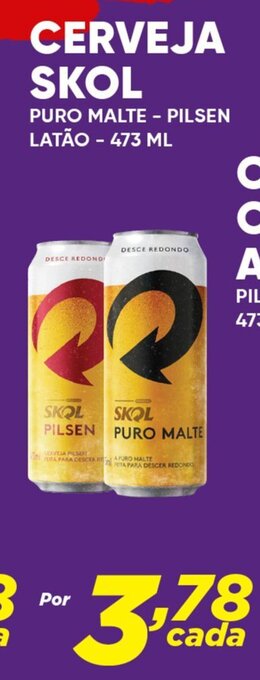 Dia CERVEJA SKOL PURO MALTE - PILSEN LATÃO - 473 ML oferta