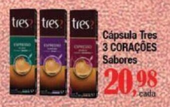Supermercados Unidos Cápsula Tres 3 CORAÇÕES Sabores oferta