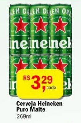 Ultrabox Cerveja Heineken Puro Malte 269ml oferta