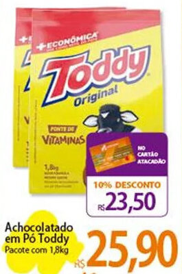Atacadão Achocolatado em Pó Toddy Pacote com 1,8kg oferta