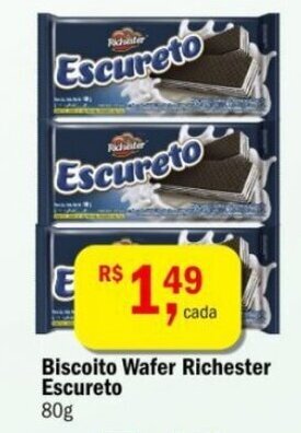 Ultrabox Biscoito Wafer Richester Escureto 80g oferta