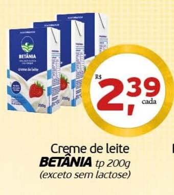 Cometa Supermercados Creme de leite Betania Tp 200g oferta