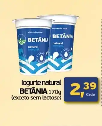 Cometa Supermercados Iogurte Natural Betania 170g (exceto sem lactose) oferta