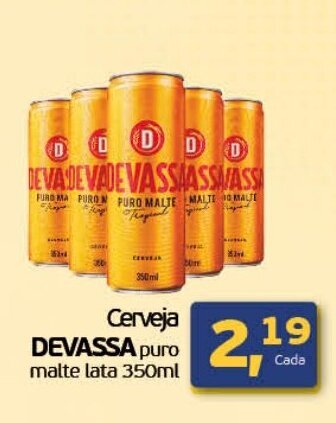 Cometa Supermercados Cerveja Devassa puro Malte lata 350ml oferta