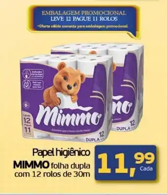 Cometa Supermercados Papel Higiénico Mimmo folha dupla com 12 rolos de 30m oferta