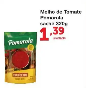 Roldão Molho de Tomate Pomarola sache 340g oferta