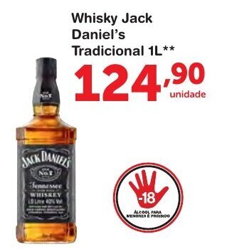 Roldão Whisky Jack Daniel's Tradicional 1L oferta