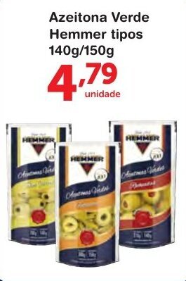 Azeitona Verde Hemmer tipos 140g/150g