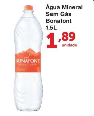 Agua Mineral Sem Gas Bonafont 1.5L