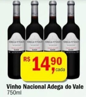 Ultrabox Vinho Nacional Adega do Vale 750ml oferta