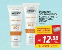 Protetor solar minesol corpo e rosto neostrata fps 60 200 ml