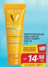 GBarbosa Protetor solar idéal soleil vichy purify fps 70 40 g oferta