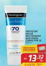 Protetor solar neutrogena sun fresh corpo fps 70 200 ml