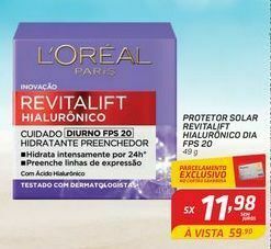 GBarbosa Protetor solar revitalift hialurônico dia fps 20 49 g oferta