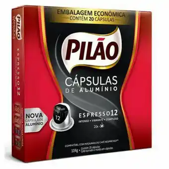 Atacadão Cápsulas de café de alumínio espresso 12 caixa 20 unidades de 5,2g - pilão oferta