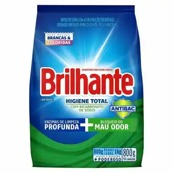 Atacadão Lava-roupas em pó brancas e coloridas higiene total pacote 800g - brilhante oferta