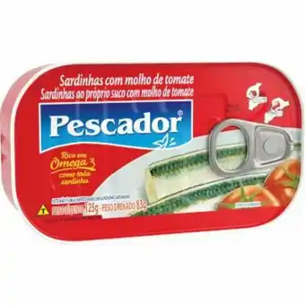 Atacadão Sardinha com molho de tomate lata 83g - pescador oferta