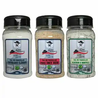 Kit sal de parrilla sabores clássico, dry rub e alecrim com hortelã dom chamorro