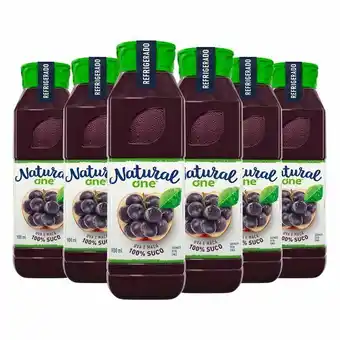 Pack suco uva e maçã natural one refrigerado garrafa 900ml - 6 unidades