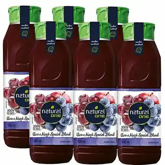 Pão de Açúcar Kit com 6 sucos natural one misto detox de uva e maçã 900ml cada oferta