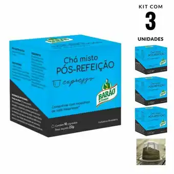 Chá pós refeição cápsula barão expresso 30 cápsulas 66g