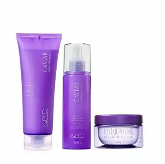 Pão de Açúcar K pro caviar - shampoo sem sulfato+mascara 165g+spray leave-in 200ml oferta