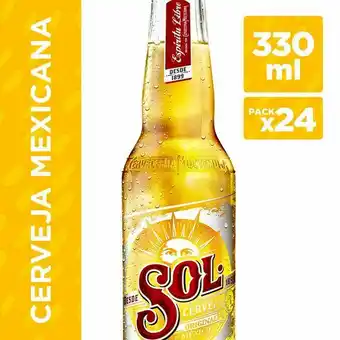 Pão de Açúcar Cerveja mexicana sol garrafa 330ml - caixa com 24 oferta