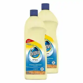 Kit 2 limpa-pisos líquido bravo laminados original 750ml