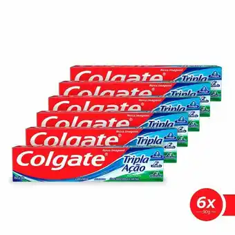Pão de Açúcar Creme dental colgate tripla ação hortelã 90g - kit com 6 oferta