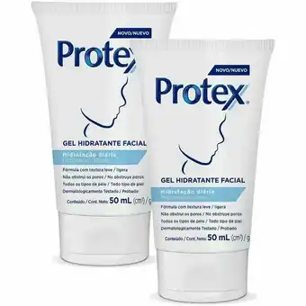 Pão de Açúcar Kit gel hidratante facial protex hidratação diária 50ml com 2 unidades oferta